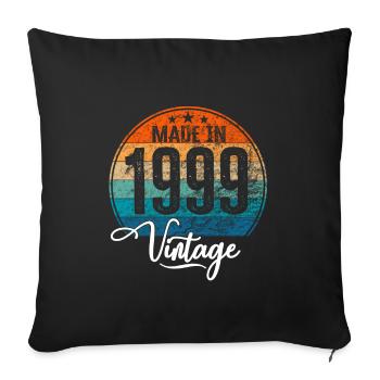 Vintage Fabriqué en 1999 Année de naissance 1999 Anniversaire - Housse de coussin décorative 45 x 45 cm - noir - Devant
