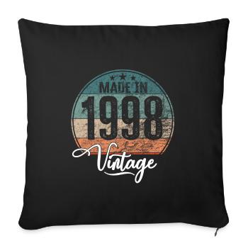 Vintage Made in 1998 Year of birth 1998 Birthday - Sofa pillowcase 17,3'' x 17,3'' (45 x 45 cm) - black - Front