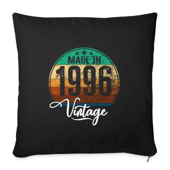 Vintage Made in 1996 Year of Birth 1996 Birthday - Sofa pillowcase 17,3'' x 17,3'' (45 x 45 cm) - black - Front