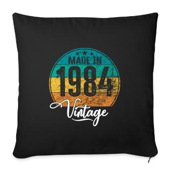 Millésime Fabriqué en 1984 Année de naissance 1984 Anniversaire - Housse de coussin décorative 45 x 45 cm - noir - Devant