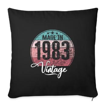 Vintage Made in 1983 Year of birth 1983 Birthday - Sofa pillowcase 17,3'' x 17,3'' (45 x 45 cm) - black - Front