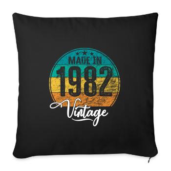 Vintage Made in 1982 Geburtsjahr 1982 Geburtstag - Sofakissenbezug 45 x 45 cm - Schwarz - Vorne