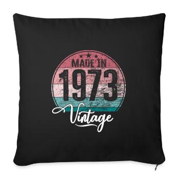 Millésime Fabriqué en 1973 Année de naissance 1973 Anniversaire - Housse de coussin décorative 45 x 45 cm - noir - Devant