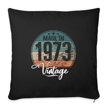 Millésime Fabriqué en 1973 Année de naissance 1973 Anniversaire - Housse de coussin décorative 45 x 45 cm - noir - Devant