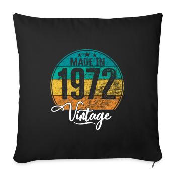 Millésime Fabriqué en 1972 Année de naissance 1972 Anniversaire - Housse de coussin décorative 45 x 45 cm - noir - Devant