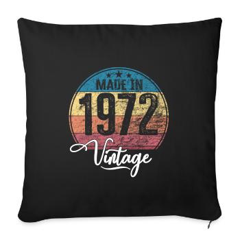 Millésime Fabriqué en 1972 Année de naissance 1972 Anniversaire - Housse de coussin décorative 45 x 45 cm - noir - Devant
