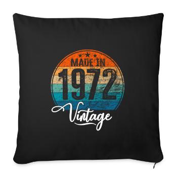 Millésime Fabriqué en 1972 Année de naissance 1972 Anniversaire - Housse de coussin décorative 45 x 45 cm - noir - Devant