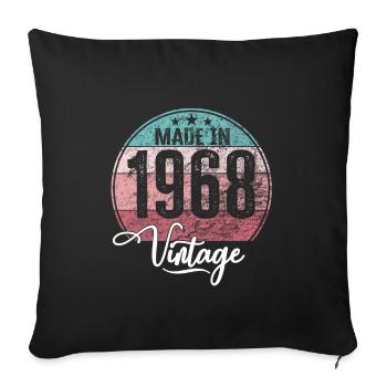 Millésime Fabriqué en 1968 Année de naissance 1968 Anniversaire - Housse de coussin décorative 45 x 45 cm - noir - Devant