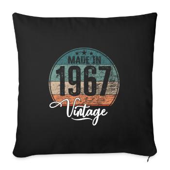 Vintage Made in 1967 Year of birth 1967 Birthday - Sofa pillowcase 17,3'' x 17,3'' (45 x 45 cm) - black - Front