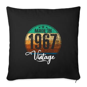 Vintage Made in 1967 Year of birth 1967 Birthday - Sofa pillowcase 17,3'' x 17,3'' (45 x 45 cm) - black - Front