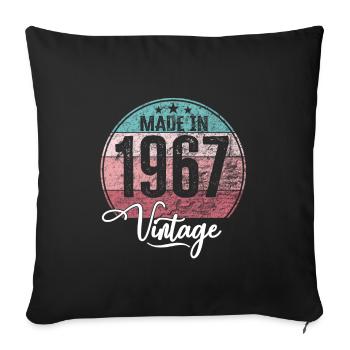 Vintage Made in 1967 Year of birth 1967 Birthday - Sofa pillowcase 17,3'' x 17,3'' (45 x 45 cm) - black - Front