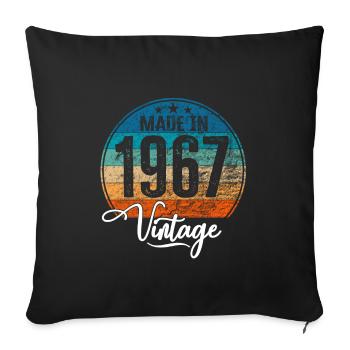 Vintage Made in 1967 Year of birth 1967 Birthday - Sofa pillowcase 17,3'' x 17,3'' (45 x 45 cm) - black - Front