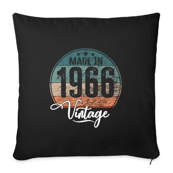 Vintage Made in 1966 Year of birth 1966 Birthday - Sofa pillowcase 17,3'' x 17,3'' (45 x 45 cm) - black - Front