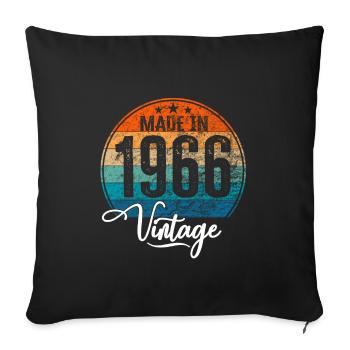 Vintage Made in 1966 Year of birth 1966 Birthday - Sofa pillowcase 17,3'' x 17,3'' (45 x 45 cm) - black - Front