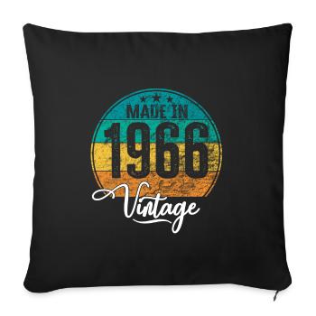 Vintage Made in 1966 Year of birth 1966 Birthday - Sofa pillowcase 17,3'' x 17,3'' (45 x 45 cm) - black - Front
