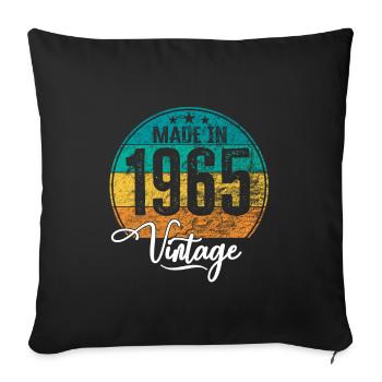 Millésime Fabriqué en 1965 Année de naissance 1965 Anniversaire - Housse de coussin décorative 45 x 45 cm - noir - Devant