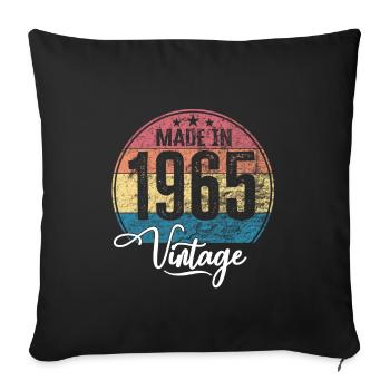 Millésime Fabriqué en 1965 Année de naissance 1965 Anniversaire - Housse de coussin décorative 45 x 45 cm - noir - Devant
