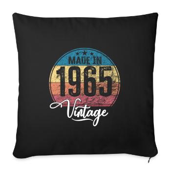 Millésime Fabriqué en 1965 Année de naissance 1965 Anniversaire - Housse de coussin décorative 45 x 45 cm - noir - Devant