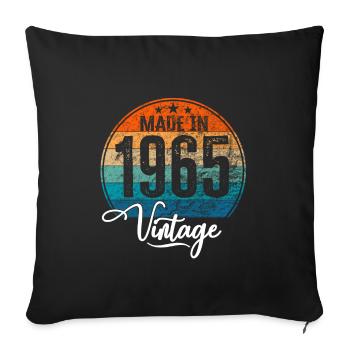Millésime Fabriqué en 1965 Année de naissance 1965 Anniversaire - Housse de coussin décorative 45 x 45 cm - noir - Devant
