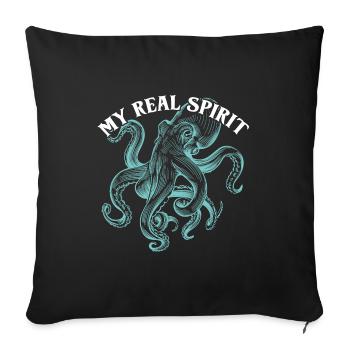 La pieuvre est mon animal préféré mon - Housse de coussin décorative 45 x 45 cm - noir - Devant