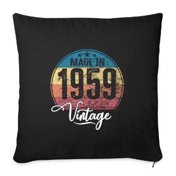 Millésime Fabriqué en 1959 Année de naissance 1959 Anniversaire - Housse de coussin décorative 45 x 45 cm - noir - Devant