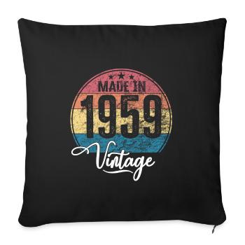 Millésime Fabriqué en 1959 Année de naissance 1959 Anniversaire - Housse de coussin décorative 45 x 45 cm - noir - Devant