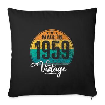 Millésime Fabriqué en 1959 Année de naissance 1959 Anniversaire - Housse de coussin décorative 45 x 45 cm - noir - Devant