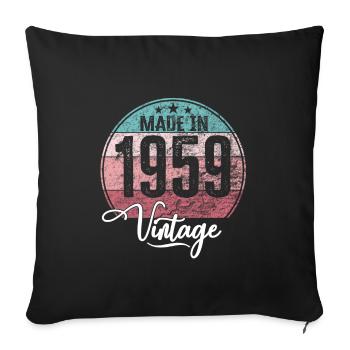 Millésime Fabriqué en 1959 Année de naissance 1959 Anniversaire - Housse de coussin décorative 45 x 45 cm - noir - Devant