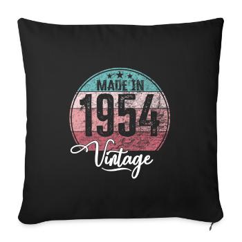 Millésime fabriqué en 1954 Année de naissance 1954 Anniversaire - Housse de coussin décorative 45 x 45 cm - noir - Devant