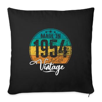 Millésime fabriqué en 1954 Année de naissance 1954 Anniversaire - Housse de coussin décorative 45 x 45 cm - noir - Devant