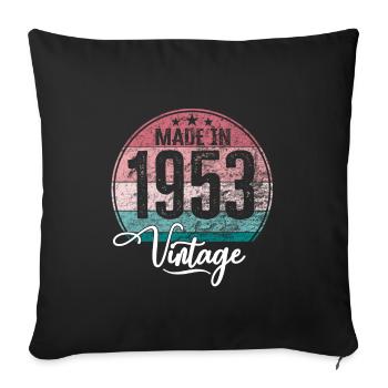 Millésime fabriqué en 1953 Année de naissance 1953 Anniversaire - Housse de coussin décorative 45 x 45 cm - noir - Devant