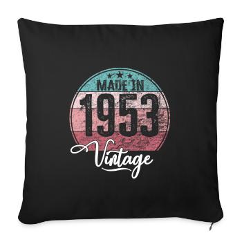 Millésime fabriqué en 1953 Année de naissance 1953 Anniversaire - Housse de coussin décorative 45 x 45 cm - noir - Devant