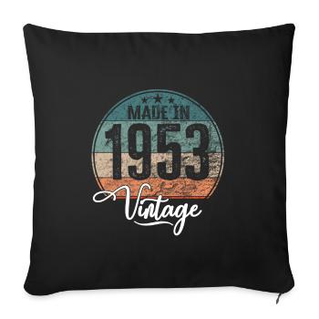 Millésime fabriqué en 1953 Année de naissance 1953 Anniversaire - Housse de coussin décorative 45 x 45 cm - noir - Devant