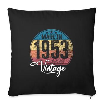 Millésime fabriqué en 1953 Année de naissance 1953 Anniversaire - Housse de coussin décorative 45 x 45 cm - noir - Devant