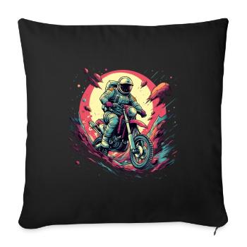 Moto sur la lune - Housse de coussin décorative 45 x 45 cm - noir - Devant