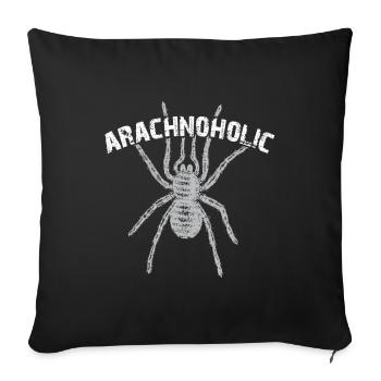 Arachnoholic, I love spiders. Large tarantula - Sofa pillowcase 17,3'' x 17,3'' (45 x 45 cm) - black - Front