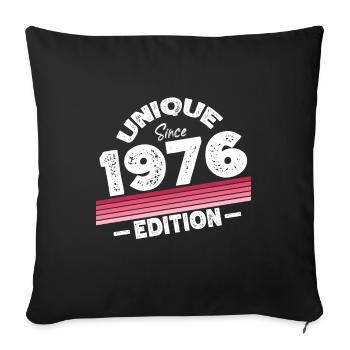 Unique depuis 1976 Edition Anniversaire Millésime 1976 - Housse de coussin décorative 45 x 45 cm - noir - Devant