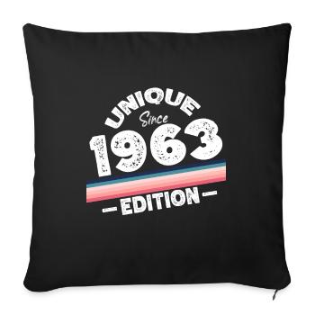 Unique depuis 1963 Edition Anniversaire Millésime 1963 - Housse de coussin décorative 45 x 45 cm - noir - Devant