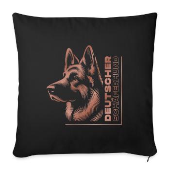 German Shepherd Drawing Head Rose Gold - Sofa pillowcase 17,3'' x 17,3'' (45 x 45 cm) - black - Front