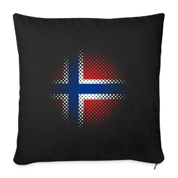 Norway flag Scandinavia Oslo Norwegian - Sofa pillowcase 17,3'' x 17,3'' (45 x 45 cm) - black - Front