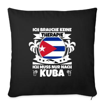 Kuba Flagge Karibik Urlaub Cuba Reise Havanna - Sofakissenbezug 45 x 45 cm - Schwarz - Vorne