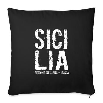 Sicily, Italy, Mediterranean - Sofa pillowcase 17,3'' x 17,3'' (45 x 45 cm) - black - Front