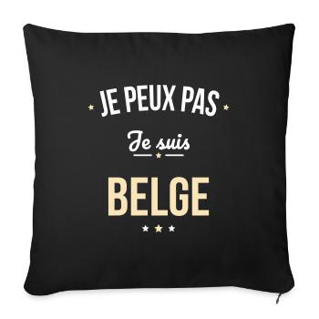 Je peux pas je suis Belge - Housse de coussin décorative 45 x 45 cm - noir - Devant
