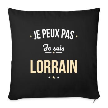 Je peux pas je suis Lorrain - Housse de coussin décorative 45 x 45 cm - noir - Devant
