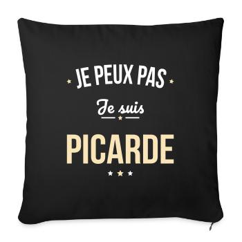 Je peux pas je suis Picarde - Housse de coussin décorative 45 x 45 cm - noir - Devant