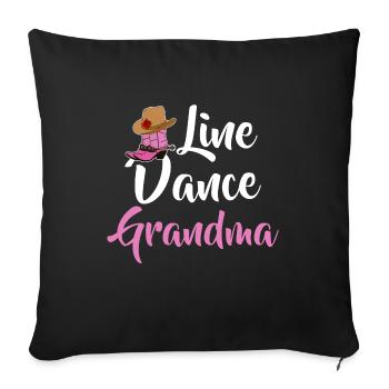 Line Dance Grand-mère Line Dancing Grand-mère Musique Country - Housse de coussin décorative 45 x 45 cm - noir - Devant