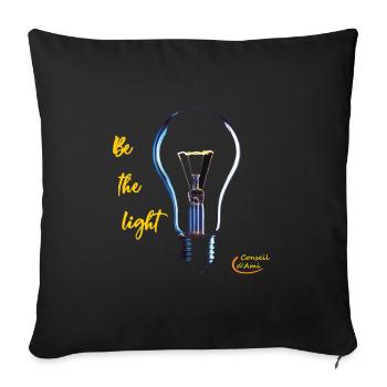 98 - Be the light - Housse de coussin décorative 45 x 45 cm - noir - Devant