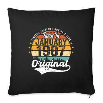 Les Legends sont nés en janvier 1987 - Housse de coussin décorative 45 x 45 cm - noir - Devant