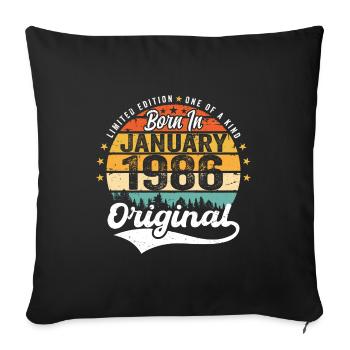 Les Legends sont nés en janvier 1986 - Housse de coussin décorative 45 x 45 cm - noir - Devant