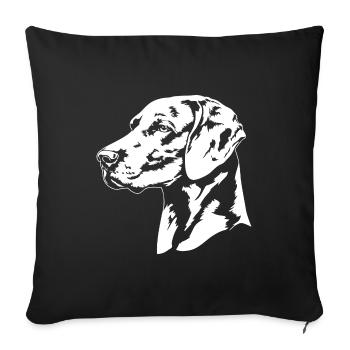 Braque de Weimar Portrait Chiens Chien Chiens De Chasse Wilsigns - Housse de coussin décorative 45 x 45 cm - noir - Devant